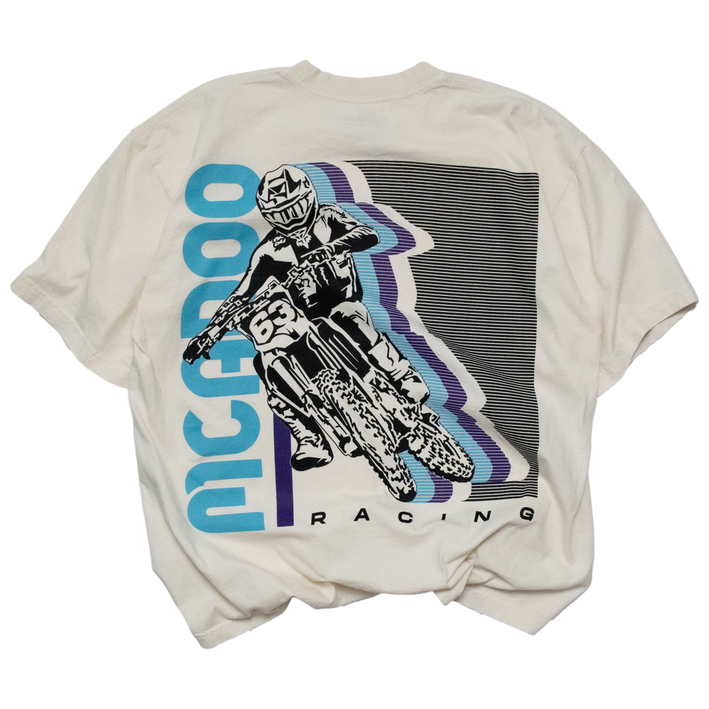 McAdoo Racing T-Shirt - Vintage Cream / Aqua