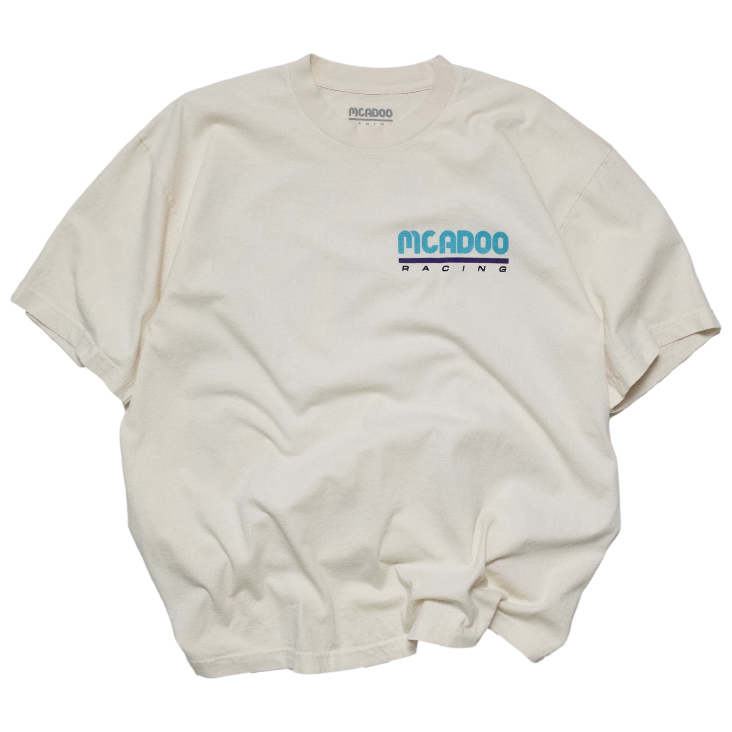 McAdoo Racing T-Shirt - Vintage Cream / Aqua