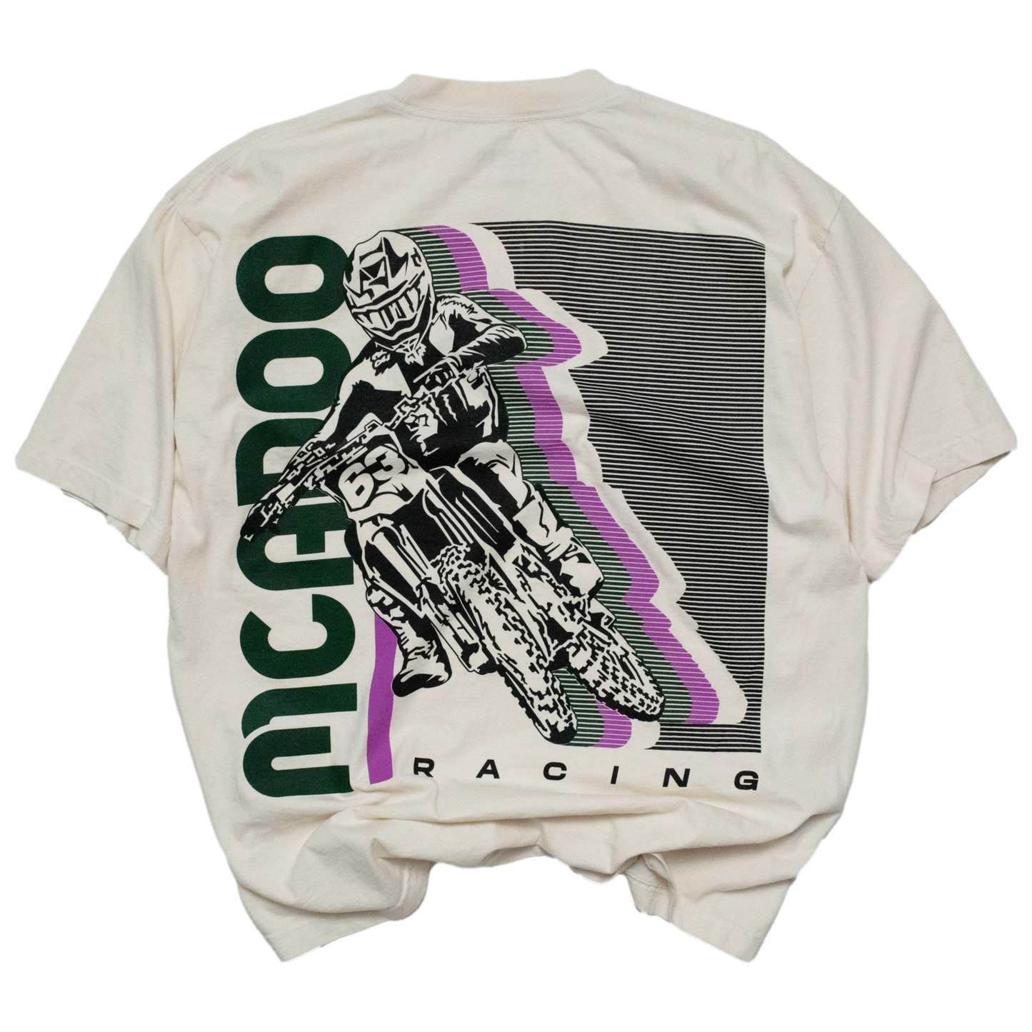 McAdoo Racing T-Shirt - Vintage Cream / Forest Green