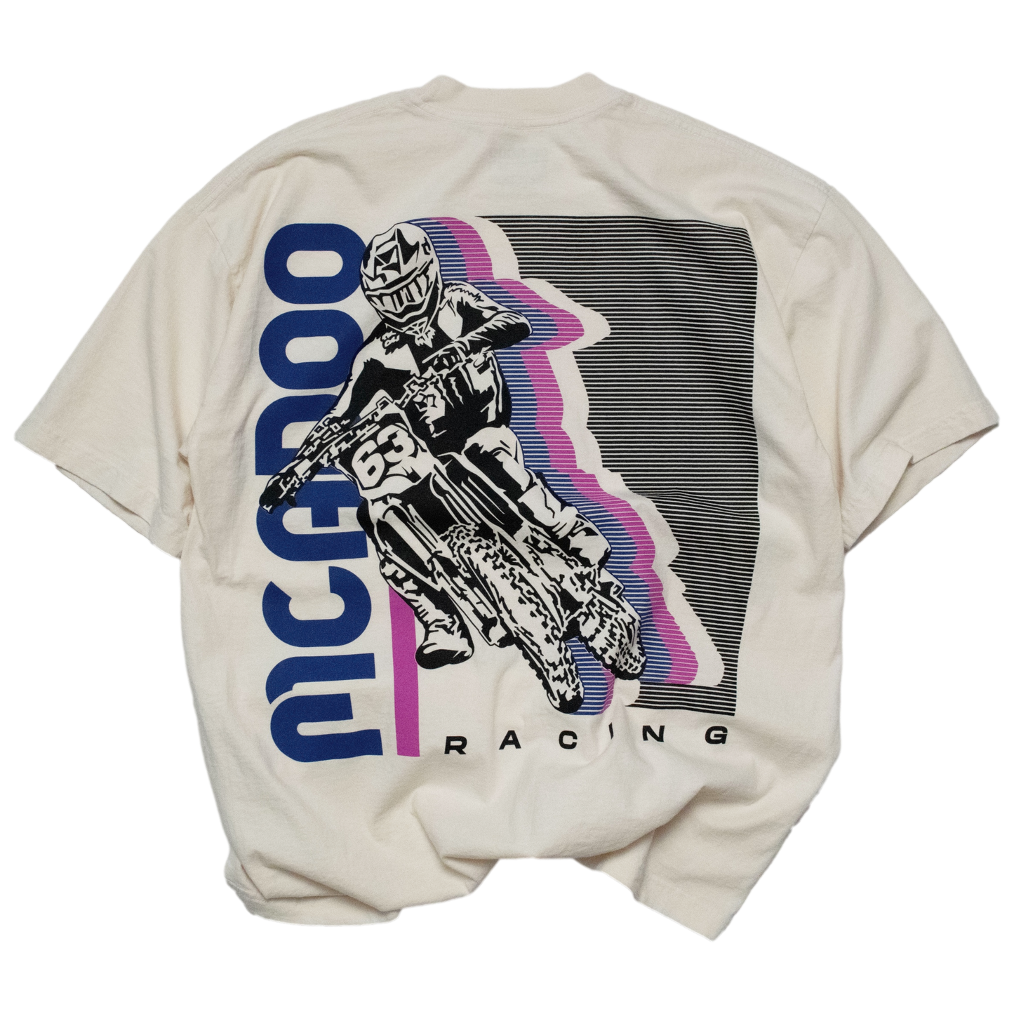 McAdoo Racing T-Shirt - Vintage Cream / Indigo